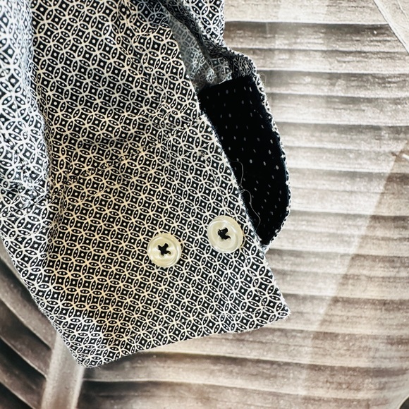 Nick Graham L Everywhere Dress Casual Shirt Button Up Contrasting Cuffs Pattern - Picture 7 of 12